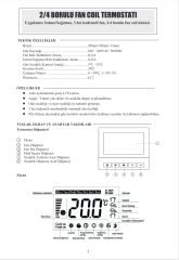 ECA DİJİTAL FAN COİL TERMOSTATI (2/4 BORULU FAN COİLLERE UYGUN)-SIVA ALTI